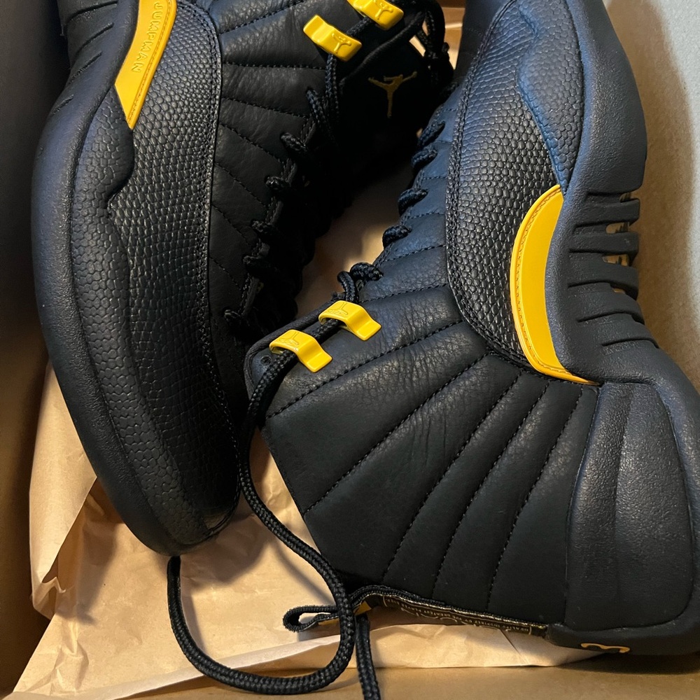 AIR JORDAN 12 RETRO - Black and Yellow Performance Sneakers